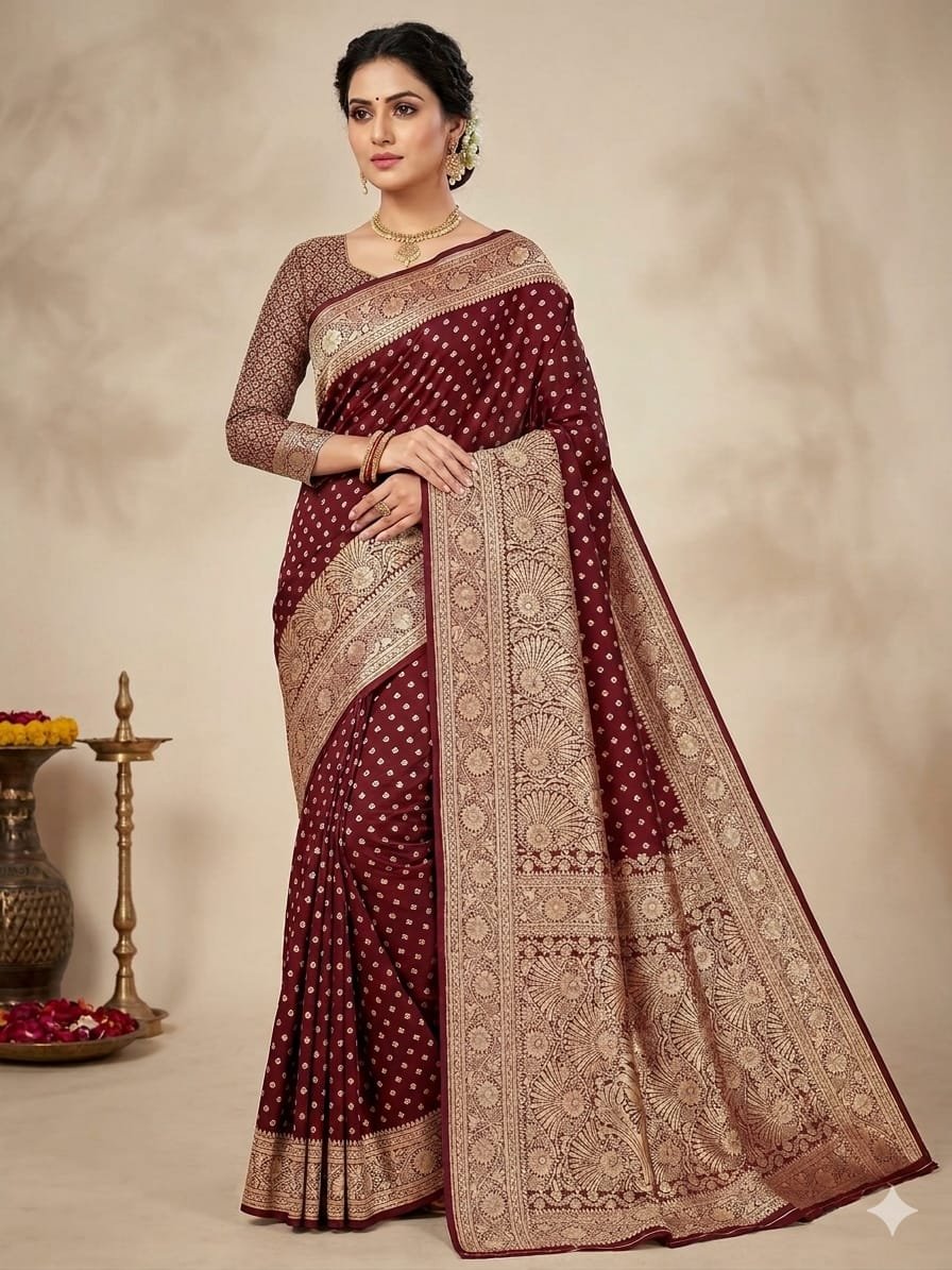 Banarasi art silk saree with broket blouse 