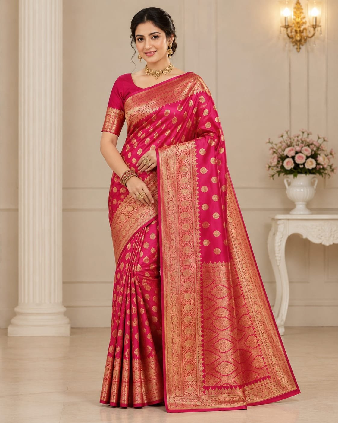Banarasi art silk saree with broket blouse  - image 4
