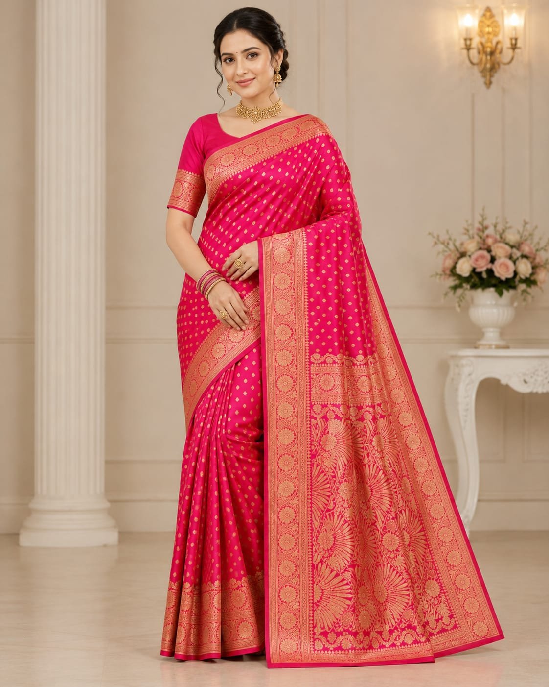 Banarasi art silk saree with broket blouse 