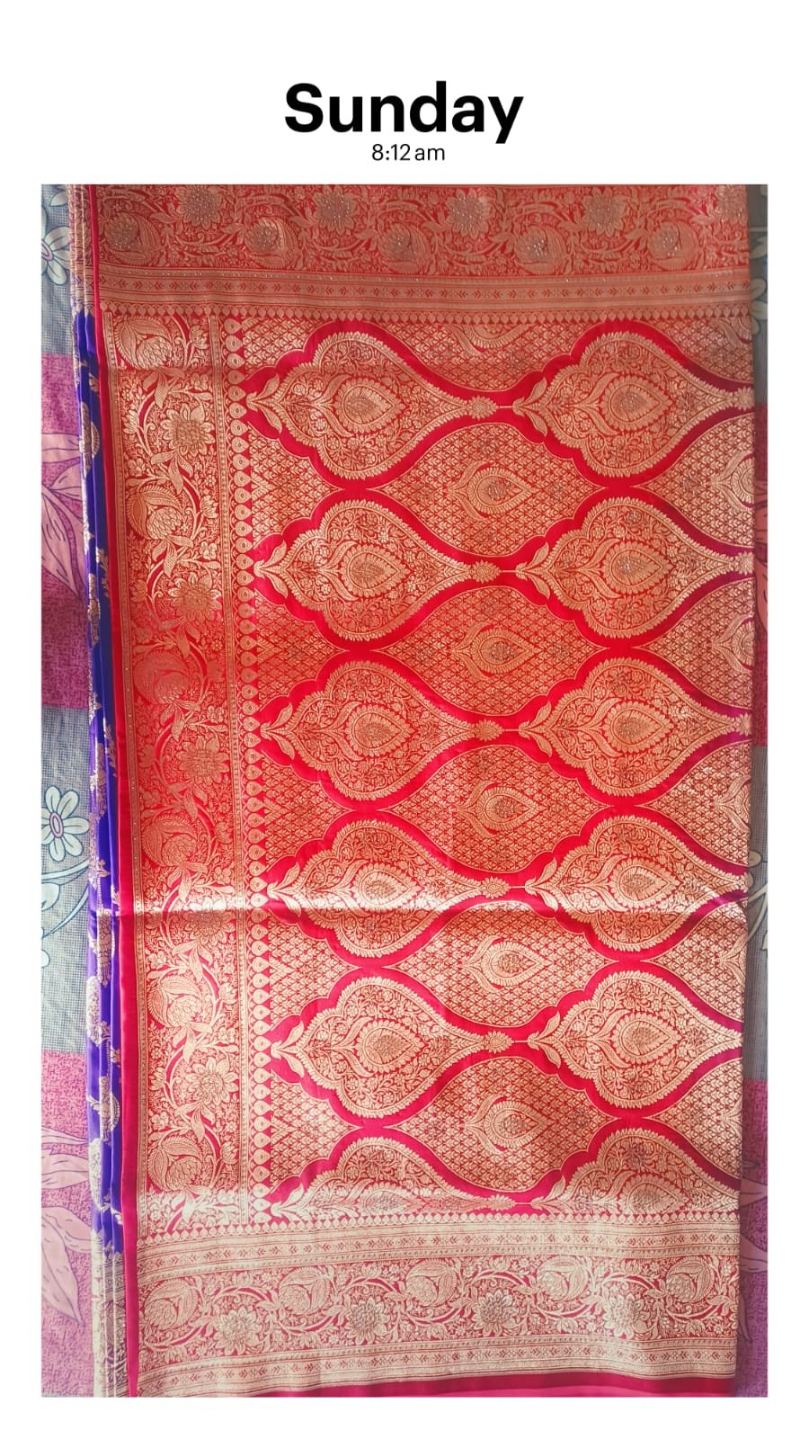 Banarasi art silk contrast saree with surski ston work  - image 2