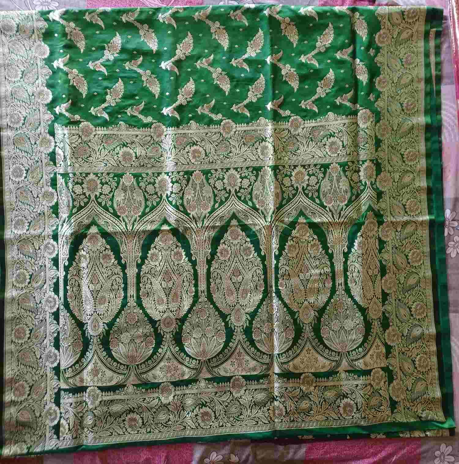 banarasi semi katan silk saree with suraski ston work