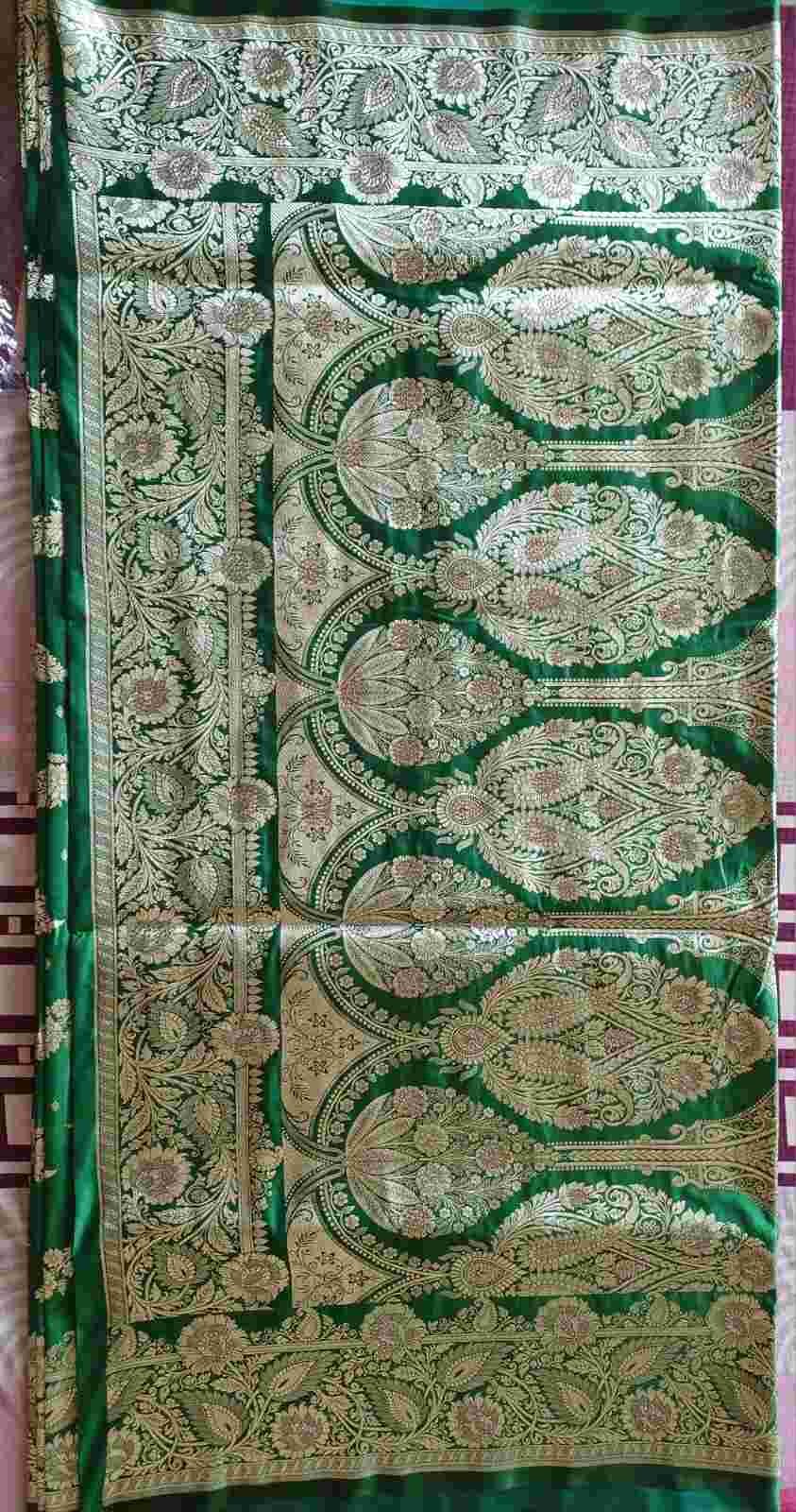 banarasi semi katan silk saree with suraski ston work - image 3