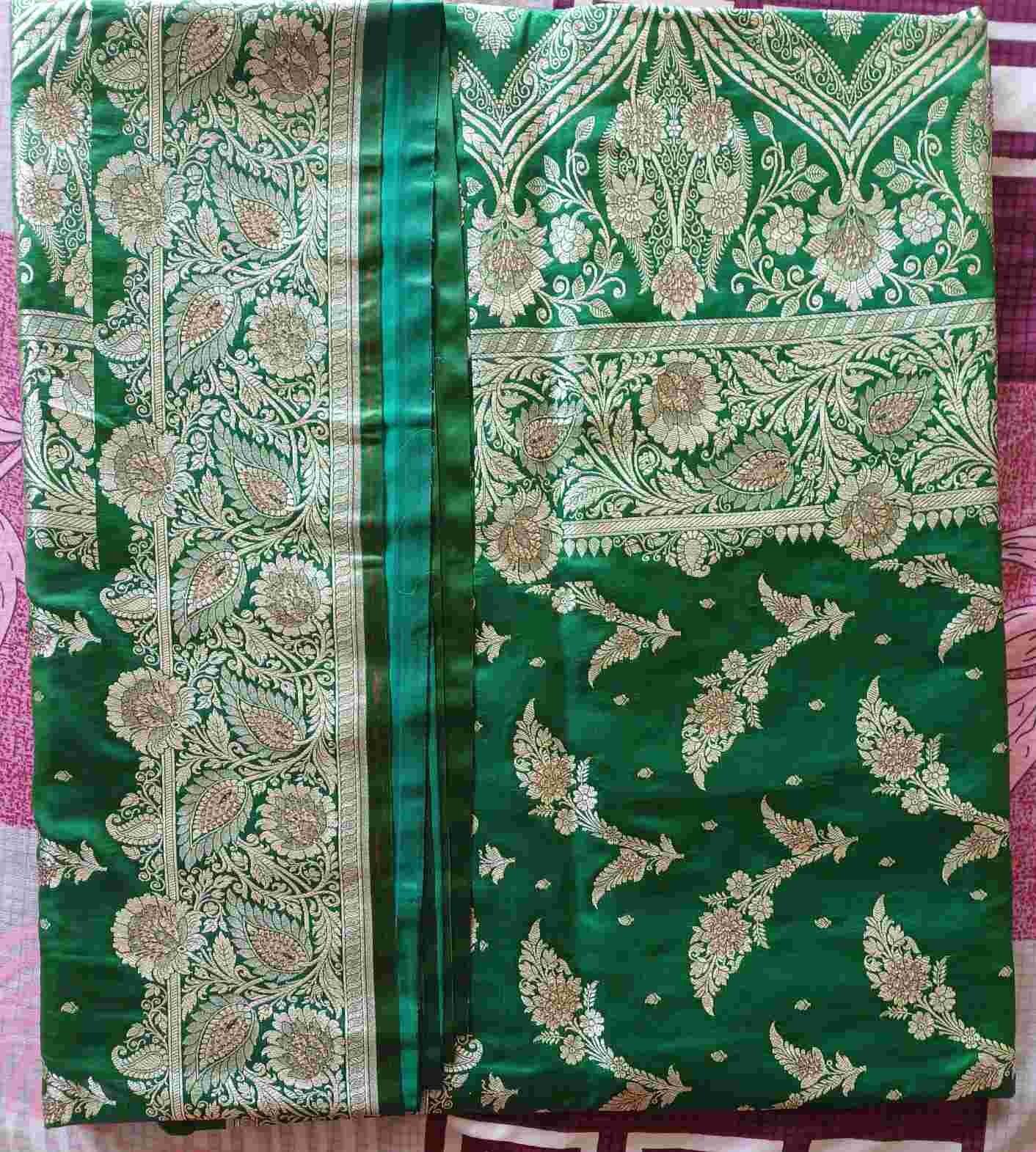 banarasi semi katan silk saree with suraski ston work - image 4