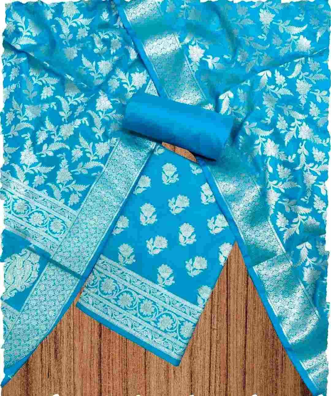 semi katan banarasi suit duppta